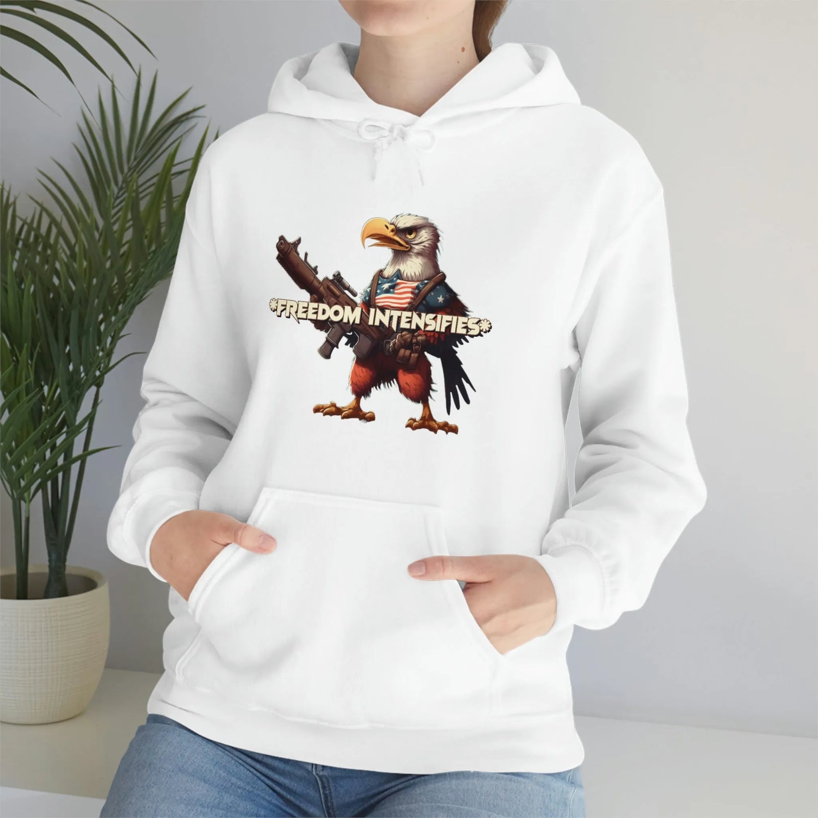 Freedom Intensifies Patriotic Eagle Unisex Heavy Blend™ Hooded Sweatshirt