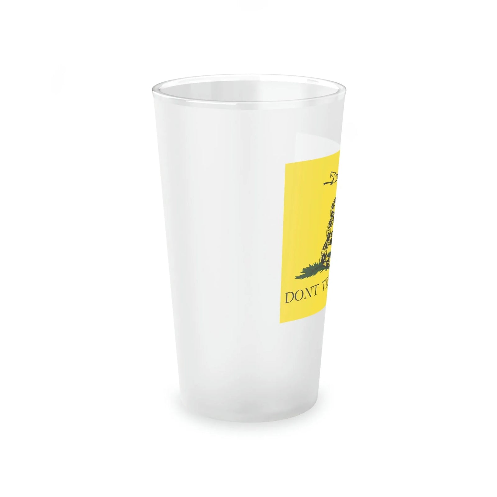 Don't Tread On Me Gadsden Frosted Pint Glass, 16oz