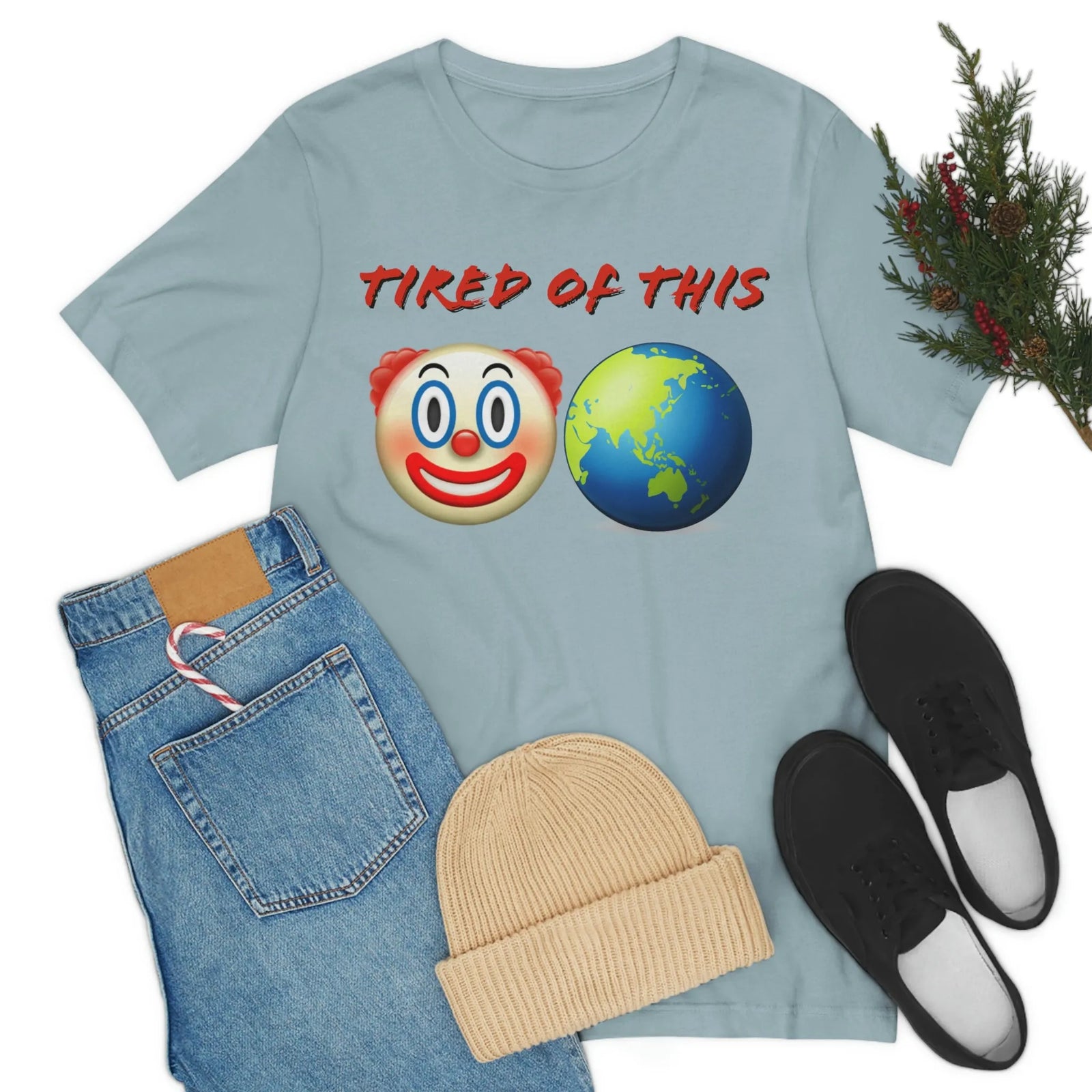 Tired Of This Clown World Emoji Unisex Jersey Short Sleeve Tee