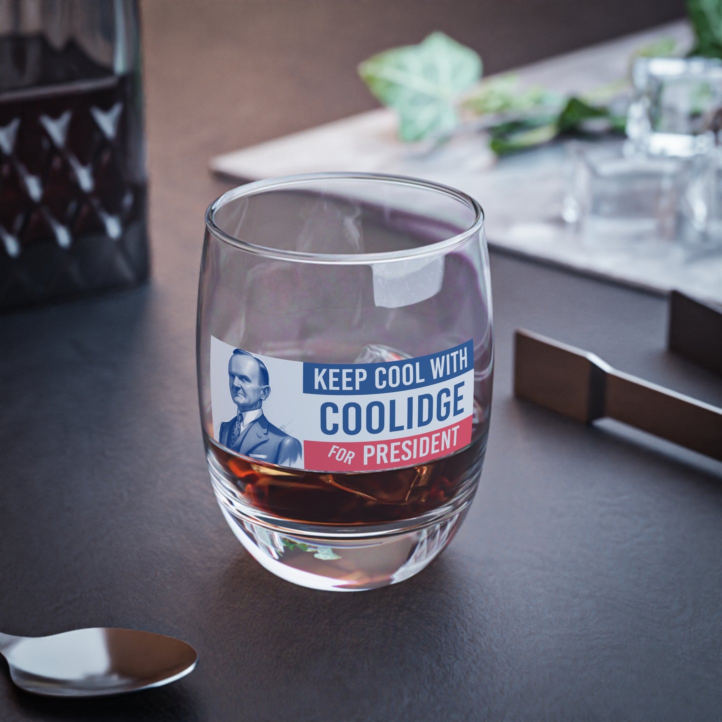 Cool with Coolidge Whiskey Glass