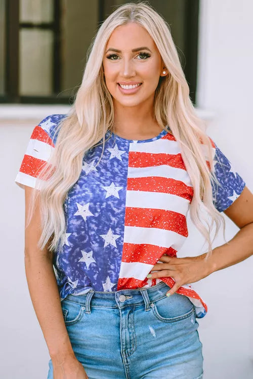 Stars and Stripes Crew Neck T-Shirt