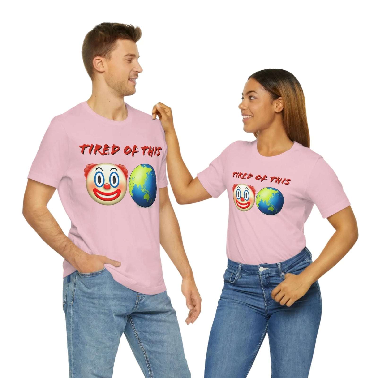 Tired Of This Clown World Emoji Unisex Jersey Short Sleeve Tee