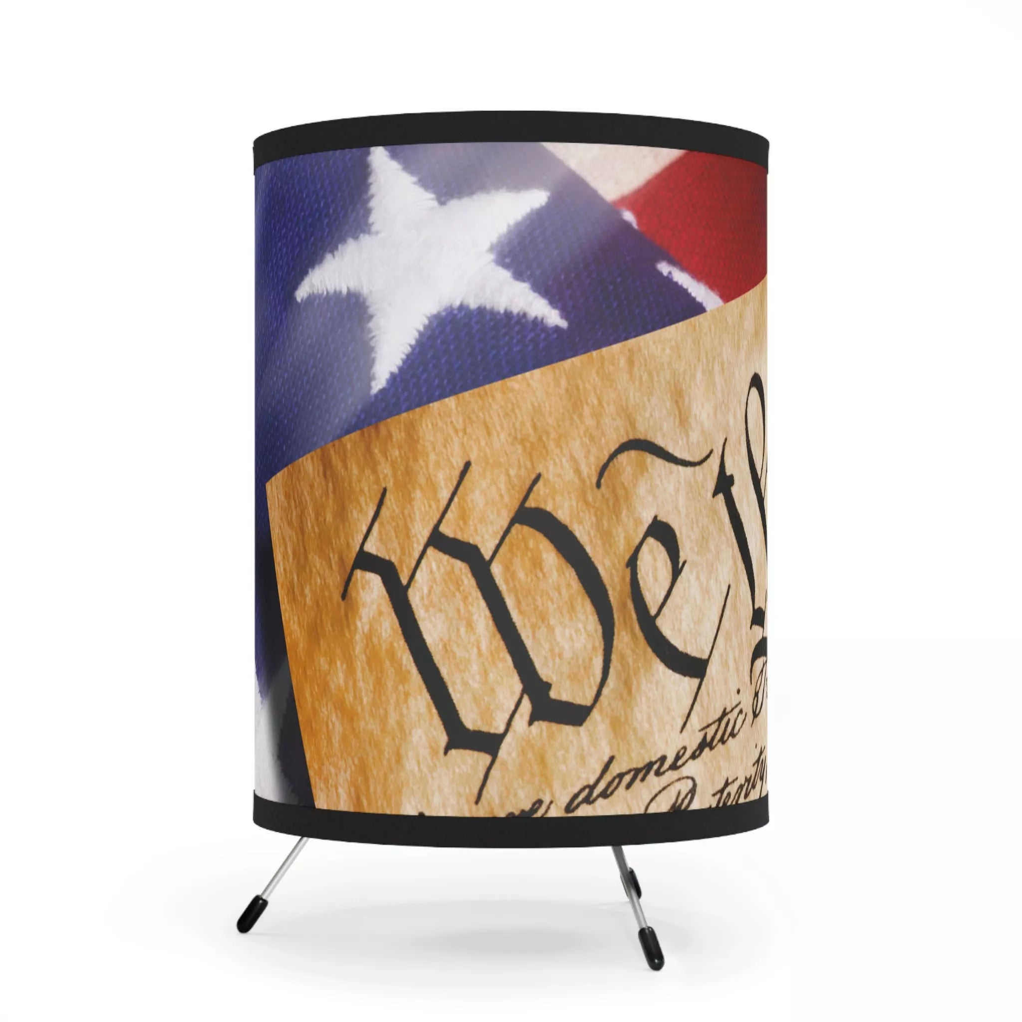 We The People Constitution Tripod Lamp with High-Res Printed Shade, US\CA plug